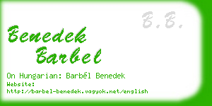 benedek barbel business card