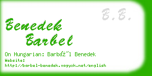 benedek barbel business card